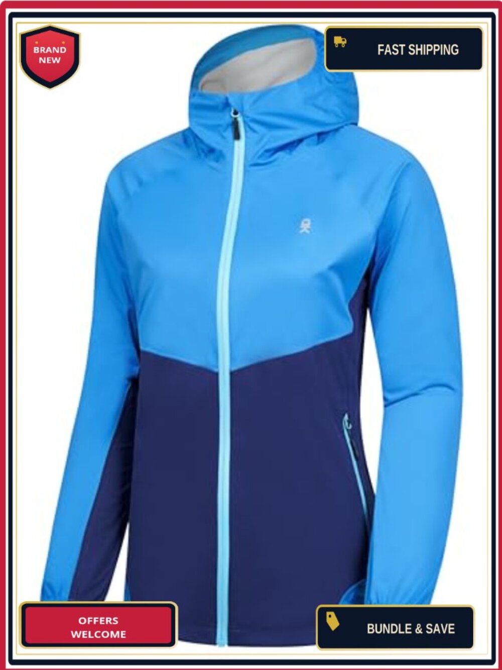 Women's Lightweight Waterproof Rain Jacket with Hood Windbreaker Outdoor